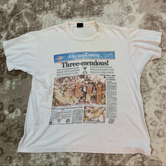 VTG Bulls t-shirt 1993 NBA Three Mendous xl faded - Picture 1 of 6